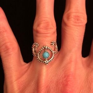 Silver and Blue Unique Design Ring